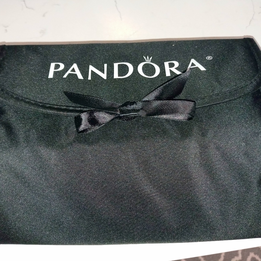 Pandora black Satin 4 pocket foldable Bracelet/Charm travel Carrying pouch